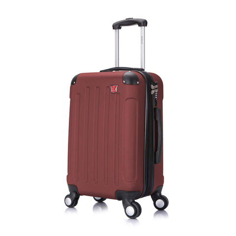 DUKAP Luggage - Intely Collection - Hardside Spinner 20'' inches carry-on with USB port (Wine) - Suitcases with Wheels