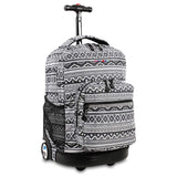 J World Combo Rolling Backpack & Lunch Bag Back to School Bundle Set Sunrise/Casey (Tribal)