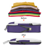 Compression Packing Cubes Mesh Organizers L+M+S+XS+Slim+Laundry Bag Purple