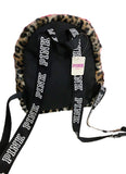 Victoria's Secret Mini Backpack Pink Leopard Faux Fur Animal Print
