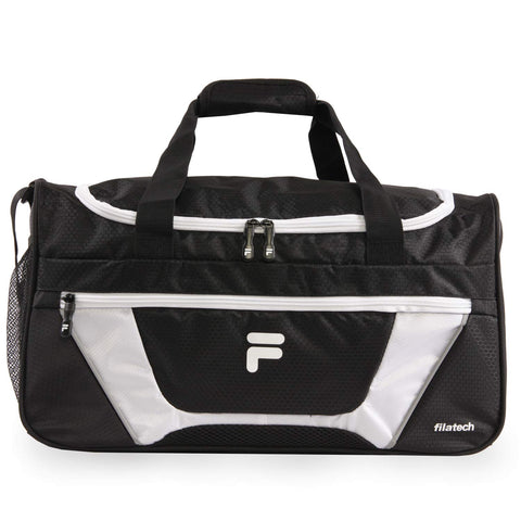 Fila Cannon 3 Small Duffel Gym Sports Bag, Black/White, One Size
