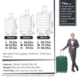 Coolife Luggage 3 Piece Set Suitcase Spinner Hardshell Lightweight TSA Lock 4 Piece Set (Yellow)
