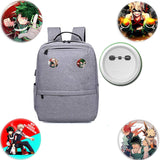 My Hero Academia Bag Gift Set - 1 My Hero Academia Drawstring Bag, 2 Face Masks, 12 Sheet Stickers, 4 Button Pins, 1 Keychain, 1 Phone Ring Holder for Anime My Hero Academia Fans