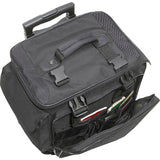 Travelwell 12 Piece Polyester Bottle Limo Wine Case Tote Cooler with Wheel and Organizer, Black