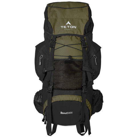 TETON Sports Scout 3400 Internal Frame Backpack; High-Performance Backpack for Backpacking, Hiking, Camping; Hunter Green