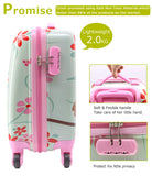 Lttxin cute kids suitcase pull along girls travelling with 4 wheel hard shell 18 inch for girl owl