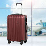 Murtisol 4 Pieces ABS Luggage Sets Hardside Spinner Lightweight Durable Spinner Suitcase 16" 20" 24" 28", 4PCS Wine Red