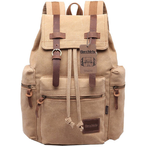 Berchirly Canvas Backpack Daypacks Computers Laptop Rucksack