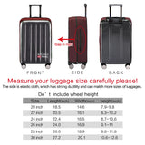 Removing-Free Travel Luggage Cover Suitcase Protector Fits 24 Inch Luggage Fits 20"22"24"26"28"30" Inch(Elastic cloth+Clear pvc)24",Wine Red