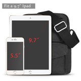 Catmacas Small Vintage Durable Multi-pocket Canvas Shoulder Ipad Messenger Bag Satchel Crossbody Sling Bag Fanny Bag for Men and Women Black
