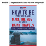 HERO Travel Umbrella - Windproof, Compact and Portable - Includes Ebook on How to Make the Most of Your Rainy Travels by Asher & Lyric