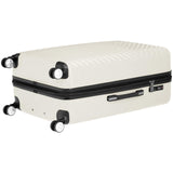 AmazonBasics Geometric Travel Luggage Expandable Suitcase Spinner with Wheels and Built-In TSA Lock, 31.5 Inch - Cream
