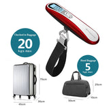 MYCARBON Digital Luggage Scale, Luggage Scale Travel Digital, 110 lbs Hanging Luggage Scale with Hook, Portable Suitcase Luggage Weight Scale with Backlit LCD Display Convertible Weight Units Red