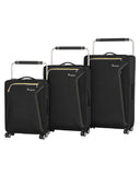 it luggage World's Lightest Accent 8 Wheel 3 Piece Set, Black