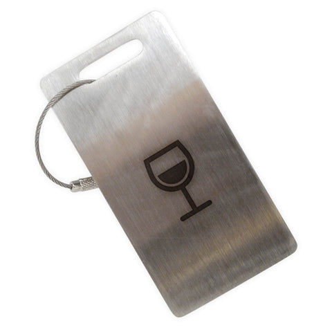 Wine Glass Stainless Steel Luggage Tag, Luggage Tag