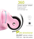 Lttxin cute kids suitcase pull along girls travelling with 4 wheel hard shell 18 inch for girl owl