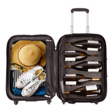 VinGardeValise - Piccolo 01-5 Bottle Capacity plus Clothing - All Purpose Wine Travel Suitcase (Black)