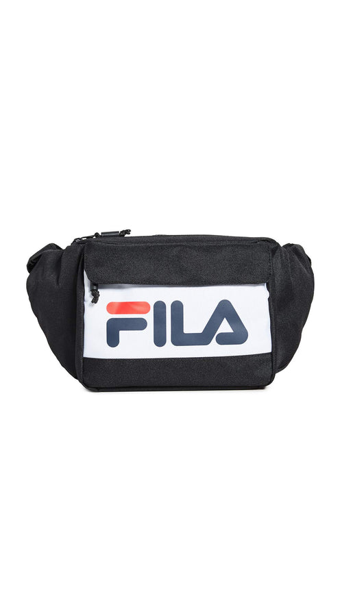 Fila Men's Lindon Waist Bag, Black/White, One Size