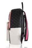Betsey Johnson Quilted Cat Face Large Backpack - Black/White