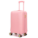 Badgley Mischka Diamond Hard Expandable Spinner Carry-on Suitcase (Pink)