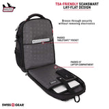 SWISSGEAR 5358 USB Charging SCANSMART ULTIMATE Organization LAPTOP PROTECTION BACKPACK - BLACK/RED