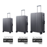TRAVELKING Multi-size All Aluminum Hard Shell Luggage Case Carry On Spinner Suitcase (20"-28") (Grey, 28")