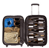VinGardeValise - Piccolo 01-5 Bottle Capacity plus Clothing - All Purpose Wine Travel Suitcase (Black)