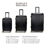 Badgley Mischka Diamond Hard Expandable Spinner Suitcase (Black, Medium)