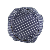 Womens Cotton Polka Dot Rippled Sun UV Protection Folding Bucket Hat Floppy Beach Cap