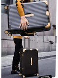 Suitcase, Aluminum Frame Trolley Case, Universal Wheel Luggage Code Suitcase High-Grade Aluminum Frame, Black, 24 inch
