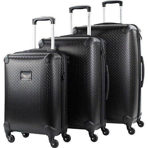 American Green Travel Vero 3 Piece Hardside Spinner Luggage Set (Black)