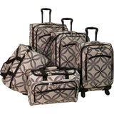 American Flyer Silver Clover 5pc Spinner Luggage Set