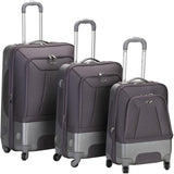 Rockland Luggage Rome Hybrid 3 Piece Spinner Luggage Set