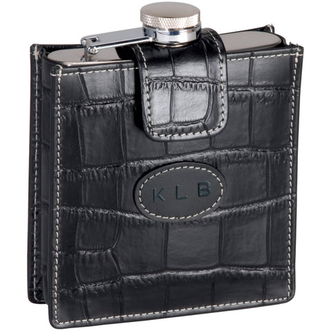 Royce Leather 5 Ounce Stainless Steel Flask and Case
