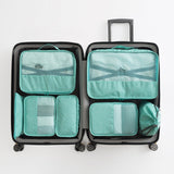 7Pcs/Set Packing Cubes Travel Luggage Organizer Waterproof Compression Large Shoes Suitcase Mesh