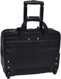 McKlein L Series Wrightwood Leather 17in Dbl Compartment Wheeled Laptop Case