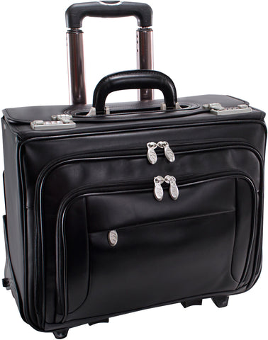 McKlein R Series Sheridan Leather 17in Wheeled Catalog Case