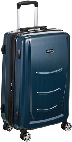AmazonBasics Hard Shell Carry On Spinner Suitcase Luggage - 24 Inch, Navy Blue