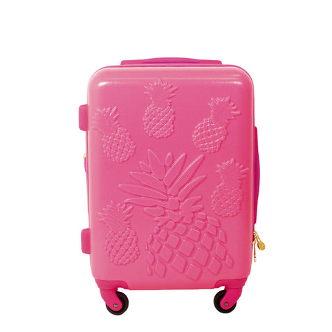 Macbeth Collection Women's Pineapple 21" Spinner Luggage, Magenta