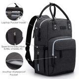 Diaper Bag Backpack Upsimples Multi-Function Maternity Nappy Bags for Mom & Dad, Baby Bag with Laptop Pocket,USB Charging Port,Stroller Straps -Dark Grey