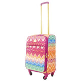 Macbeth Collection Women's Chevron 21 inch Spinner Luggage, Purple