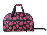 Betsey Johnson Luggage Designer Pattern Suitcase Wheeled Duffel Carry On Bag (Paris Love) (One Size, Covered Roses)