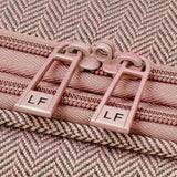 London Fog Newcastle 4 Piece Set, Rose Charcoal Herringbone