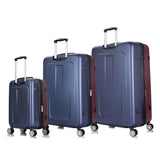 DUKAP Luggage Set - Crypto Collection - Lightweight Hardside 3 piece set 20''/28''/32'' - Two Tone (Wine/Blue) - Suitcases with Wheels