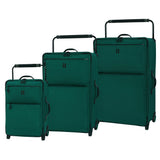 IT Luggage World's Lightest Los Angeles 2 Wheel 3 Piece Set, Alpine Green