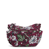 Vera Bradley Women's Signature Cotton On the Go Crossbody Purse, Bordeaux Blooms, One Size
