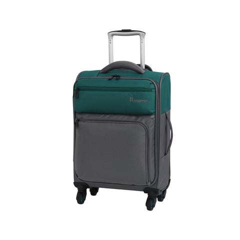 it luggage Duotone 4 Wheel Lightweight Cabin Suitcase, 53 cm, 34 L, Teal Green + Steel Grey