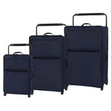 IT Luggage 21.8" World's Lightest Los Angeles 2 Wheel Carry On, Navy/Blue
