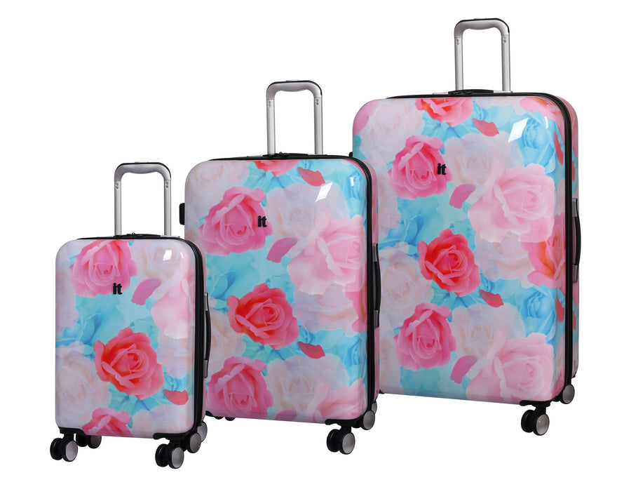 IT Luggage Sheen Hardside Expandable Spinner 3 Piece Set (Light Pink Maxy Rose)