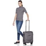 AmazonBasics Expandable Softside Carry-On Spinner Luggage Suitcase With TSA Lock And Wheels - 18 Inch, Grey